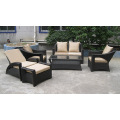 Wicker Garden Dining Outdoor Furniture dengan Ottoman