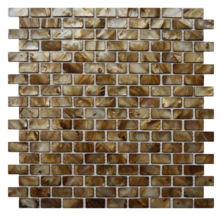 Glossy Bathroom Wall Decor Pieces Shell Mosaic Tiles on Mesh