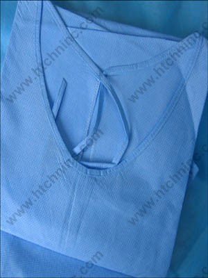 low price disposable non woven blue sterile surgical coats with knitted cuff