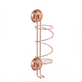 Bathroom strong suction salon Metal wire chrome rose gold hair straightener holder with suction cup