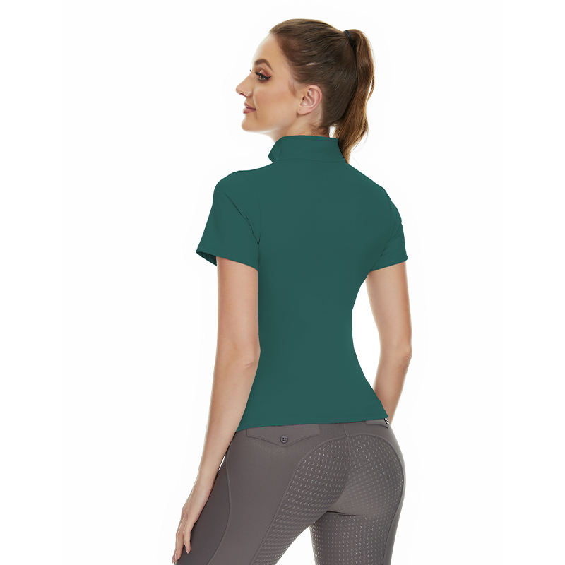 Mujeres Nylon Equestrian montando camisas de manga corta