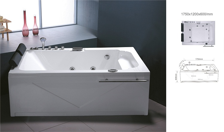 Acrylic Freestanding Indoor Bathroom Massage Bathtub (BNG5007)