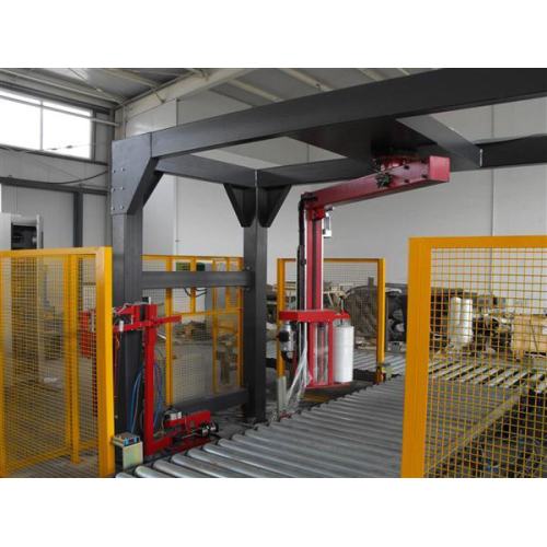 High speed automatic rotary arm pallet stretch wrapper