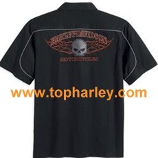 Harley-Davidson Men's Burning Skull Garage Shirt 99080-13vm