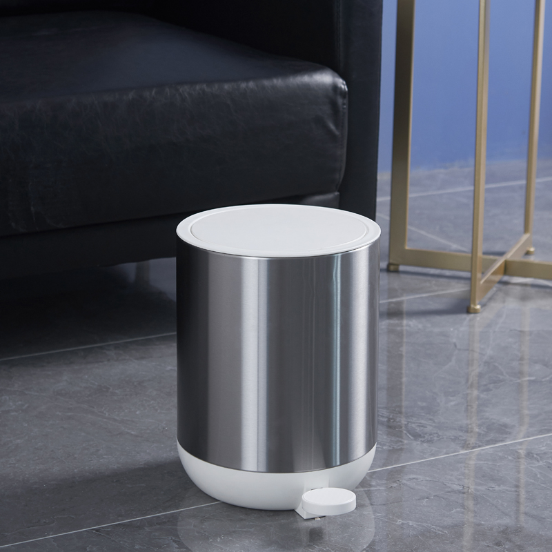 Stainless steel trash can