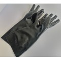 Black PVC gloves smooth finish interlock liner 18"