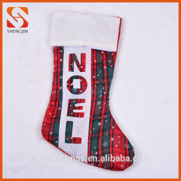 Christmas Decoration Plaid Noel Xmas Stockings