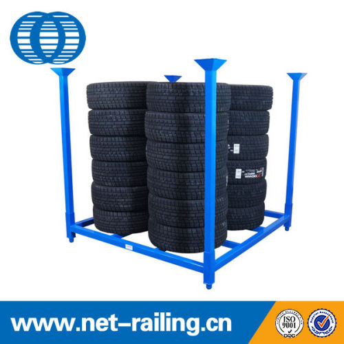 Industrial heavy duty movable metal adjustable tires storage rack