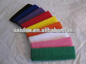 Factory price colorful cotton sport headband sweatband