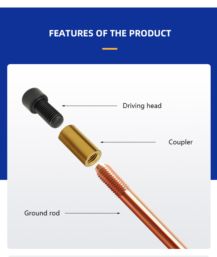 Driving Head Earth Rod Coupler Driving Stud