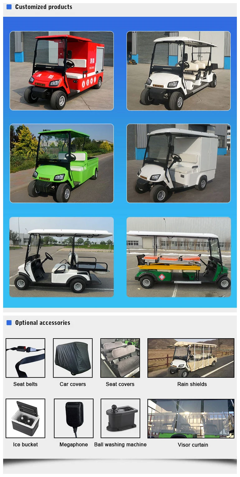 Ce Certificated Battery Operated 6 Seater Electric Aluminum Golf Cart