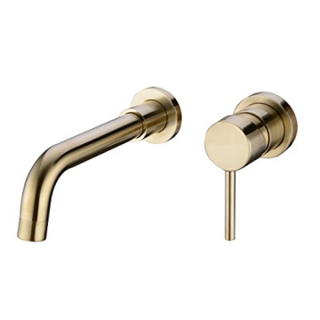 Minimalist wall mounted hot and cold brass faucet