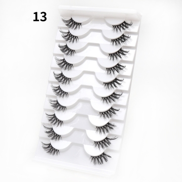 half set natural lashes wispy half false lashes