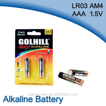 Alkaline battery LR03 size aaa blister card
