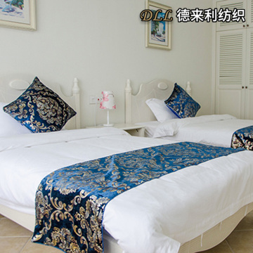 Royal Blue & Gold Damask Twin Bedding Set