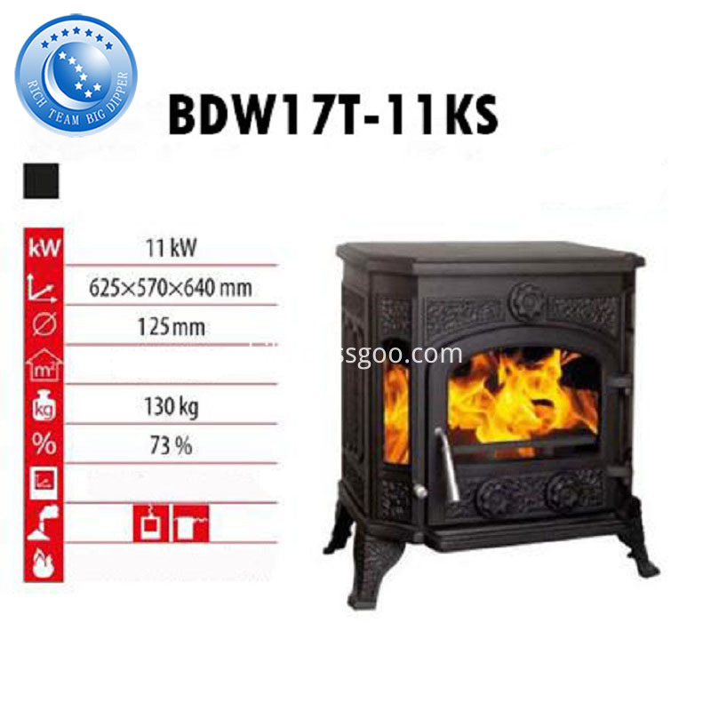 130KG Cast Iron Wood Burning Stoves For Sale