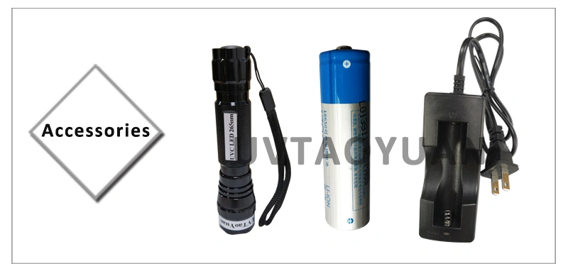 Water Disinfection Air Purification 265nm LED Flashlight UVC Lamp