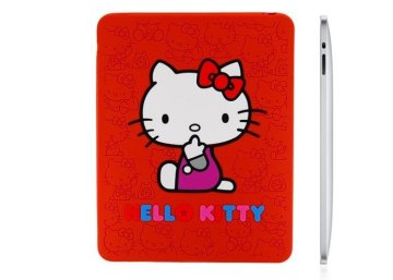 Red Hello Kitty Ipad 2 Silicone Rubber Cover Suitable For Ipad / Ipad 2/ Ipad 3