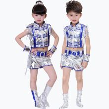Children's performance costume sequins jazz dynamic modern dance clothes