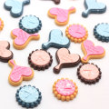 Kawaii Resin Design Crafts Heart Round Clock Cabochon Charms Slime Diy Art Deco Children Jewelry Making Accessories