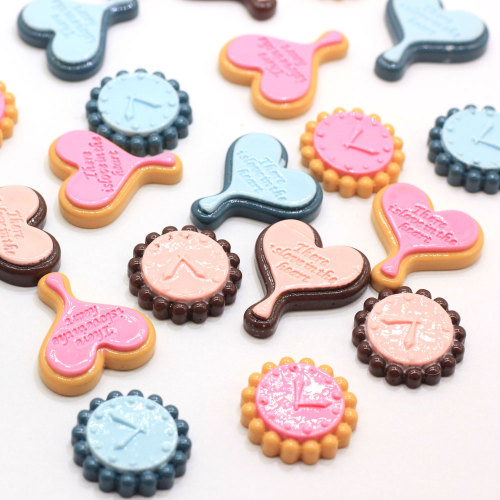 Kawaii Hars Ontwerp Ambachten Hart Ronde Klok Cabochon Charms Slime Diy Art Deco Kinderen Sieraden Maken Accessoires