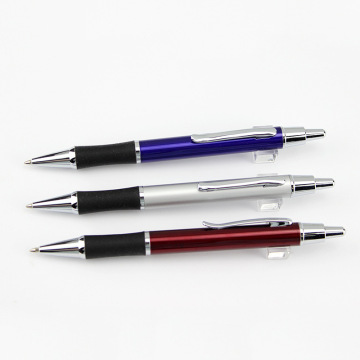 Twist Rubber Grip Lacquered Barrel Chrome Ball Point Pen