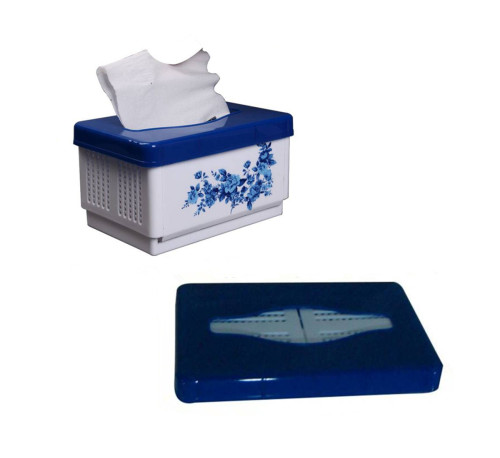 Foldable Tissue Holder in Blue & White Porcelain Design (YT-2001)