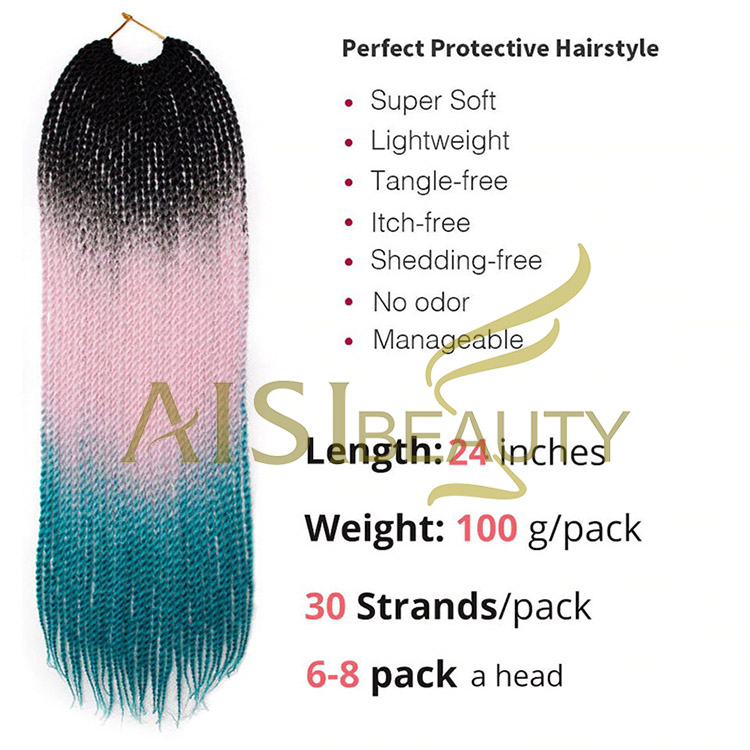 Aisi Beauty Cheap Vendor 24 Inch Long Style Heat Resistant Synthetic Senegalese Twist Hair Braid Hair Extensions For Black Women