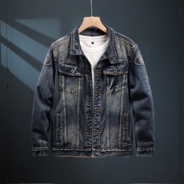 European and American Men's Embroidered Denim Jacket
