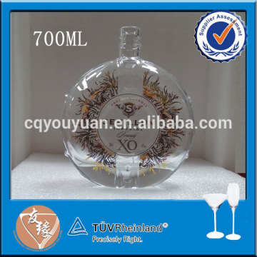 700ml luxury extra flint glass bottle for brandy cognac
