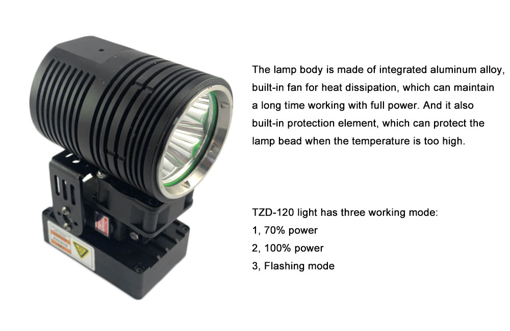 TZD-120 Alto Brillo Drone Searchlight para o rescate de busca