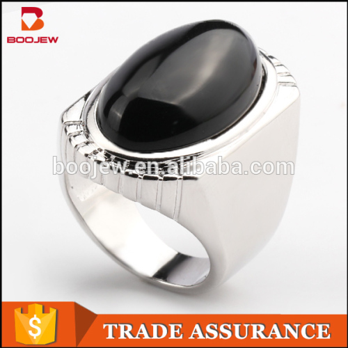 Cheap price indonesia men silver rings heavy simple fashion style sterling silver men black onyx rings