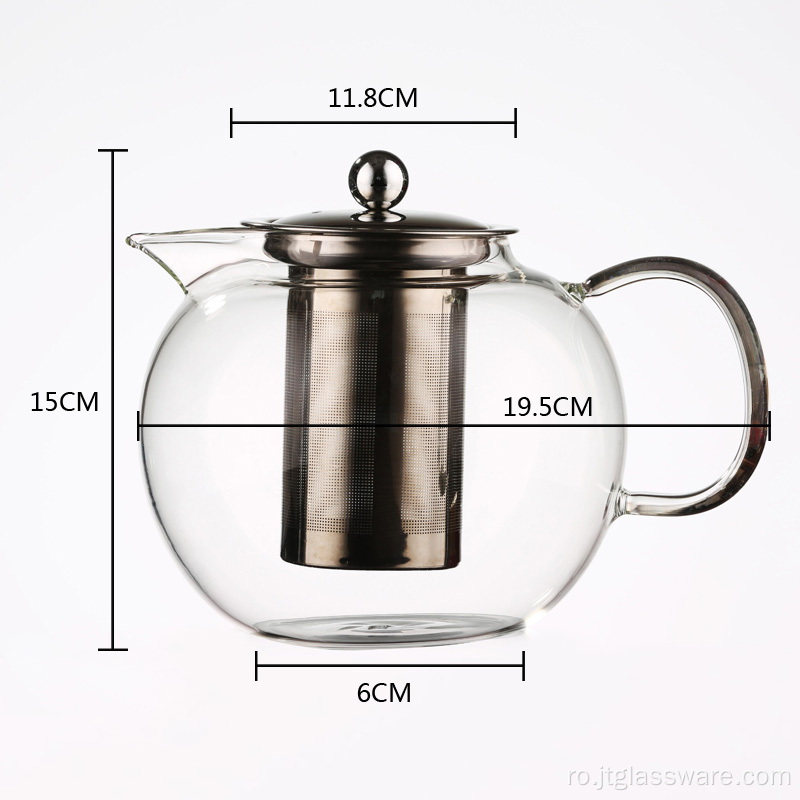 Ceainic de sticlă cu volum mare pentru cuptor cu microunde și plită