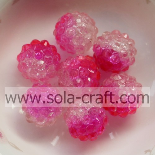 Sztuczne, półkolorowe koraliki ze strasu Crackle Berry do biżuterii ozdobnej, naszyjników i bransoletek