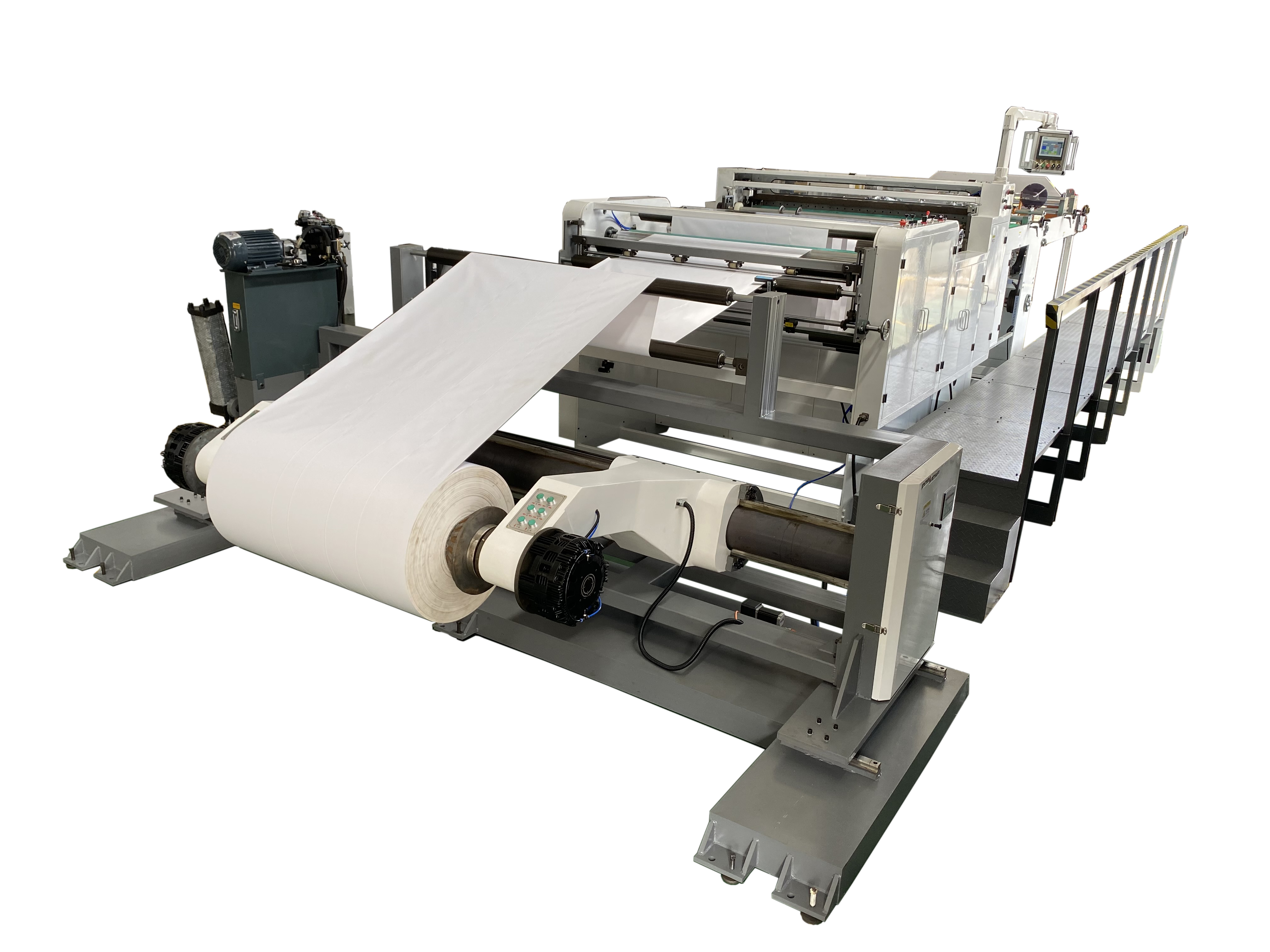 RS-K Shaftless Hidráulico Carregando a máquina de folha de papel RS-K hydraulic shaftless loading stand paper sheeting machine