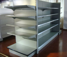 double sided cosmetic store shelves
