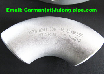 Seamless Aluminum 6061 1060 pipe fittings 90 degree elbow