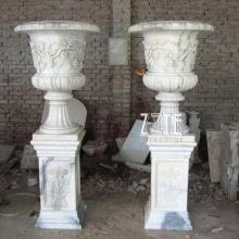 Popular Designs marble grave vase stone flowerpot