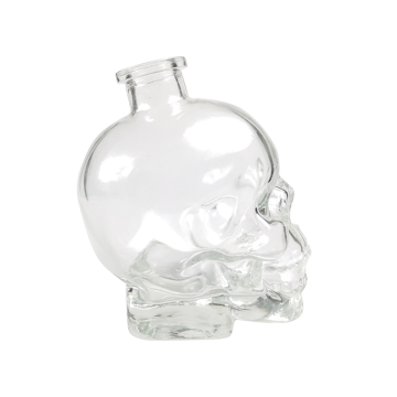 700ml Lead-free Glass Skull Whisky Bottle with Cork