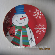 customized printed ceramic plate/antique christmas ceramic plates