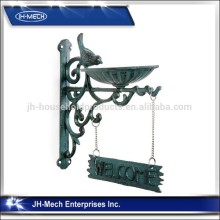 Cast Iron Bracket 'Welcome' Sign & Bird Feeder