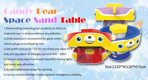 New design family game sand table for kid/smile candy bear sand table