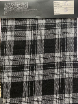 Grey and Black 89T/7R/4SP Width 63/64 Plaid Fabric