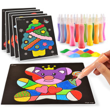 Magic Sand Art DIY Kit: 20 Sheets Painting Cards with Scenic Sand