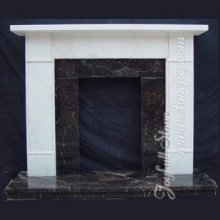 White Marble Modern Fireplace Designs