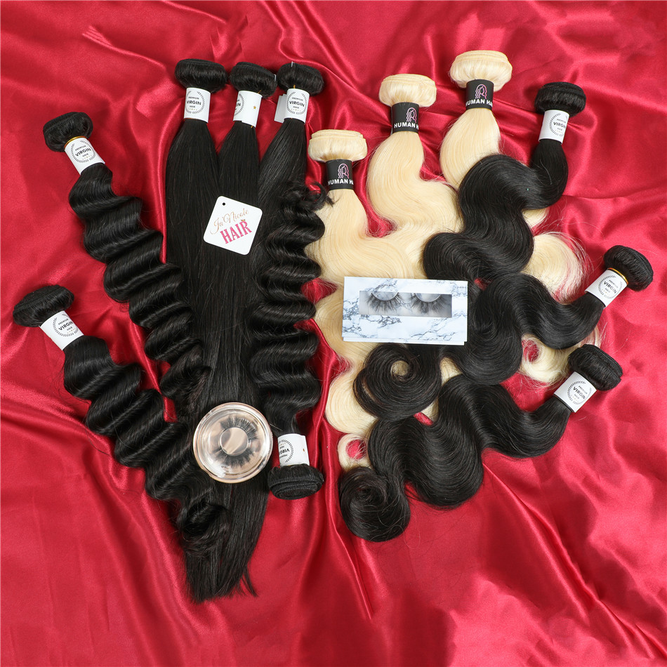 613 straight Human Hair Bundles , Wholesale Bundle Hair Vendors, Free Sample 10A Mink Virgin Brazilian Cuticle Aligned Hair