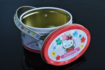 Oval Tin Basket with Handle