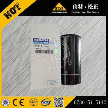 Cartucho de cargador de ruedas Komatsu WA380-6, filtro de aceite 6736-51-5142