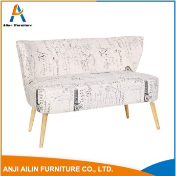 High quality soft wood fabric two seat sofa