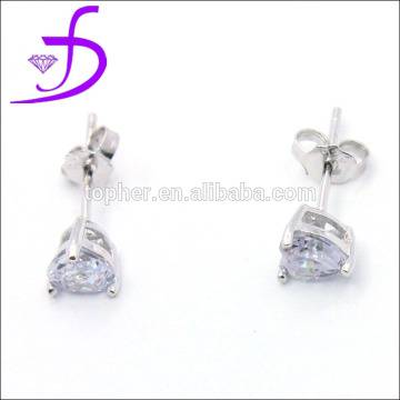 Wholesale vogue 925 silver CZ stud earrings ear piercing studs